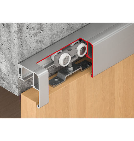 Bộ phụ kiện cho 1 cửa Hafele (không bao gồm ray trượt) 120P - Không bao gồm giảm chấn 941.02.036