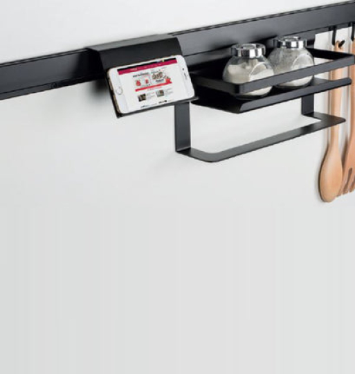 Thanh treo nhôm Hafele màu đen 523.00.301