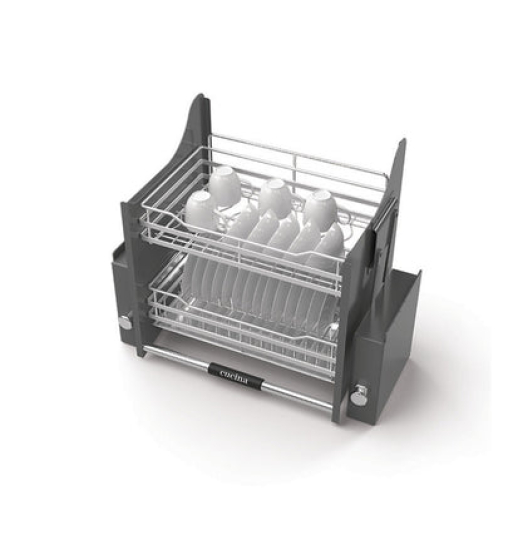 Rổ chén đĩa Hafele với thiết kế lưới dẹt LENTO 504.76.020