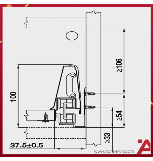 Ray Hộp Alto Giảm Chấn H135mm Hafele 552.77.781