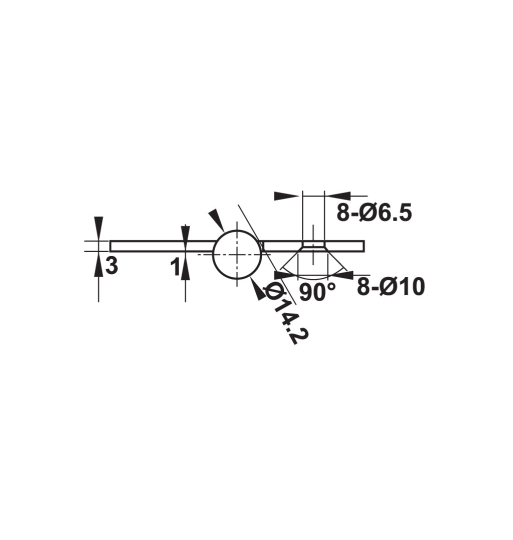 Bản lề lá Hafele inox 102 x 76 x 3 mm 2 vòng bi  489.05.021