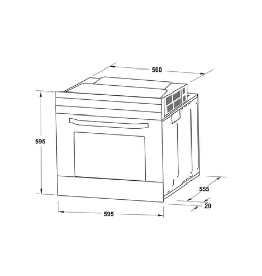 Lò nướng âm tủ Hafele 70 lít HO-6T70A, Series 600 538.01.441