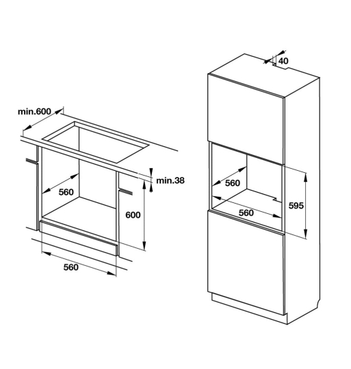 Lò nướng âm tủ Hafele HO-KT60C 534.05.571