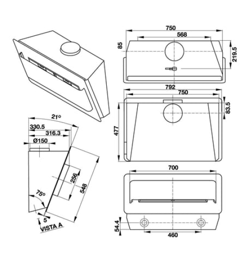 Máy hút mùi gắn tường Hafele HH-WVG80D 539.81.194