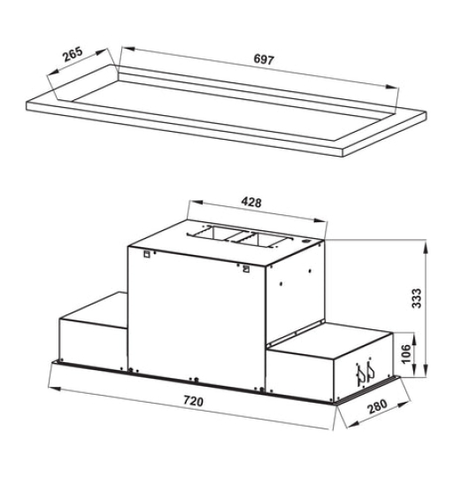 Máy hút mùi âm tủ Hafele HH-BI72A 533.80.027