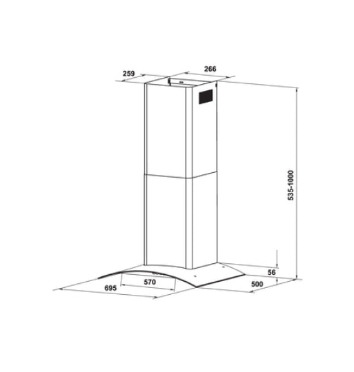 Máy hút mùi gắn tường chữ T Hafele HH-WT70A 533.86.807