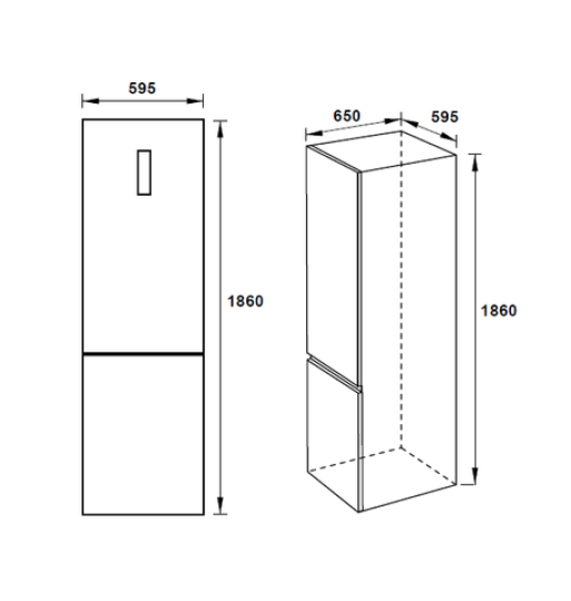 Tủ lạnh đơn ngăn đá dưới Hafele H-BF234 534.14.230