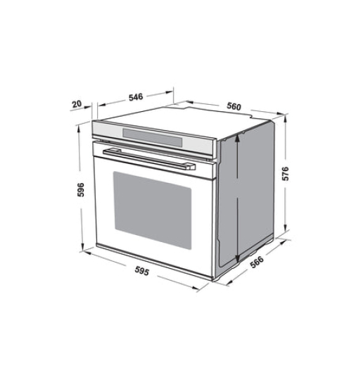 Lò nướng âm tủ Hafele 72 lít HO-8T72A, Series 800 538.01.421