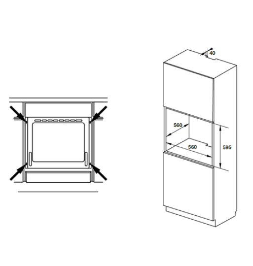 Lò nướng âm tủ Hafele HO-KT60A9, 65 lít 535.02.611