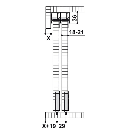 Bộ phụ kiện Hafele không bao gồm ray - SLIDO CLASSIC 50 IF 401.30.000