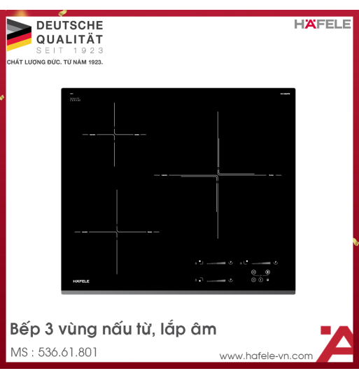 Bếp Từ 3 Vùng Nấu Hafele HC-I6037B 536.61.801