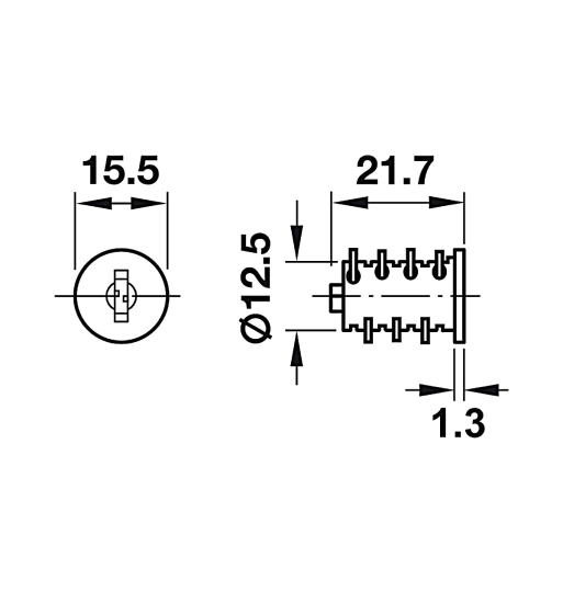 Chìa không trùng nhau - Ruột khóa Hafele Symo 3000 210.40.600