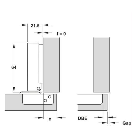 Bản Lề Trùm Ngoài Metalla SM DIY 110º Hafele 315.07.113