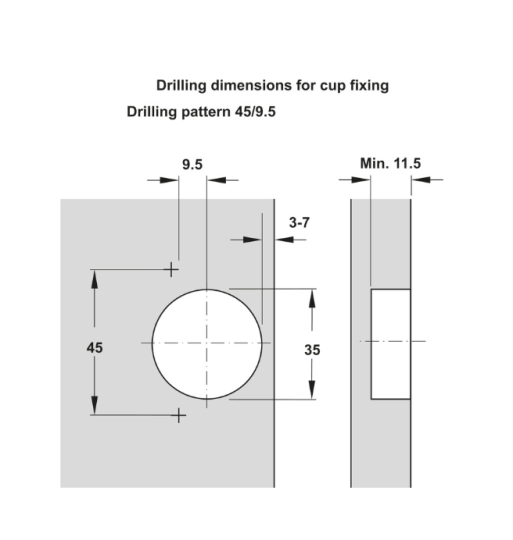 Bản Lề Trùm Ngoài Metalla SM DIY 110º Hafele 315.07.113