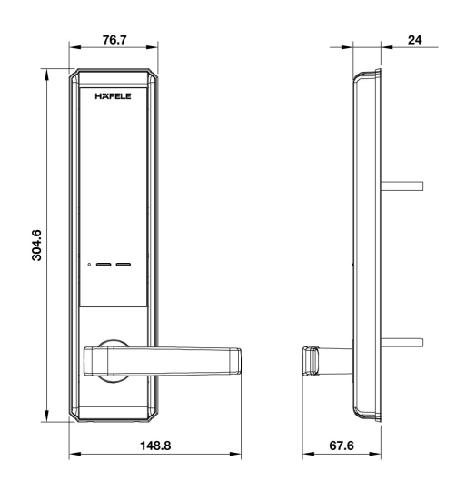 Khóa Điện Tử Thân Nhỏ EL7200-TC Hafele 912.05.714