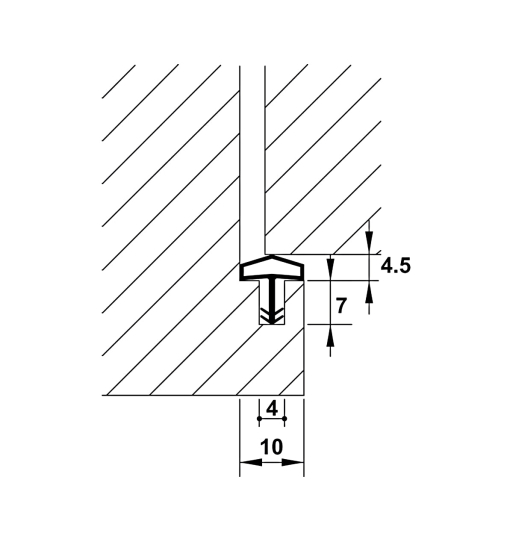 Đệm khí cho cửa Hafele 950.51.200