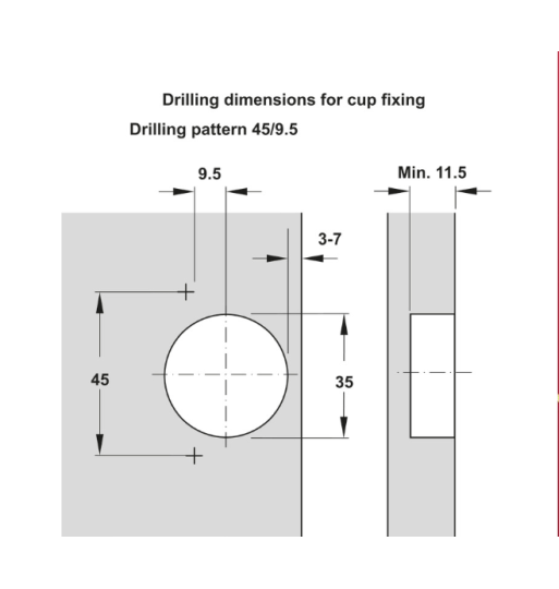 Bản Lề Trùm Nửa Metalla SM DIY 110º Hafele 315.07.114