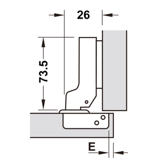 Bản lề Hafele METALLA A 110 độ, giảm chấn, trọn bộ DIY 493.03.021
