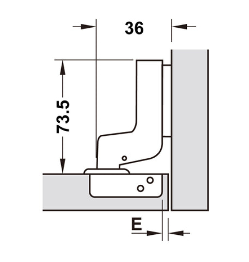 Bản lề Hafele METALLA A 110 độ, giảm chấn, trọn bộ DIY 493.03.021