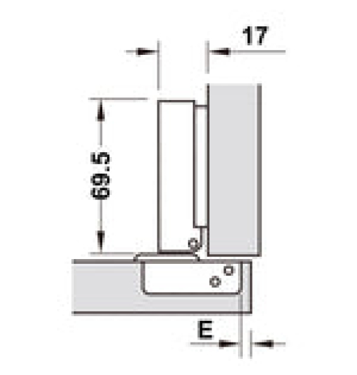 Bản lề Hafele METALLA A 110 độ, giảm chấn, trọn bộ DIY 493.03.021