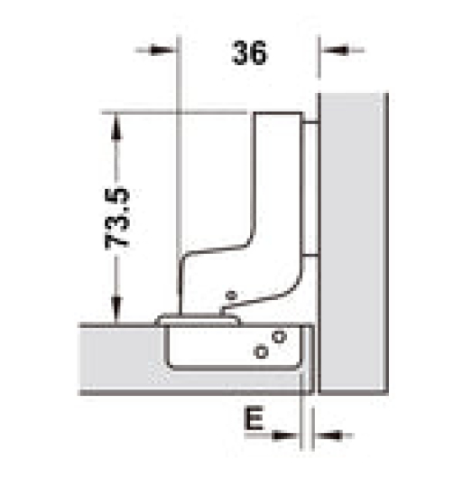 Bản lề Hafele METALLA A 110 độ, giảm chấn, trọn bộ DIY 493.03.021
