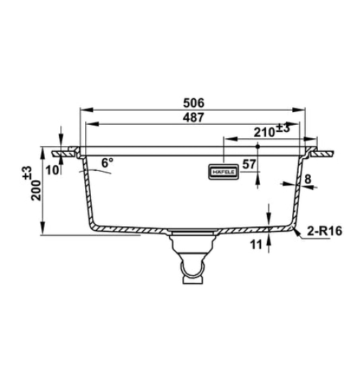 Chậu đá Hafele ESSENCE HS22-GEN1S60M, chậu đơn 577.25.320