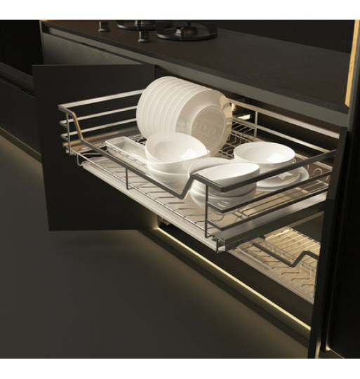 Bộ rổ chén đĩa Hafele - Cappella, phiên bản rổ chén đĩa kèm ống đựng đũa 549.08.153