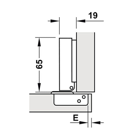 Bản lề Hafele Metalla A 110° Tiêu chuẩn với giảm chấn - Lắp trùm ngoài 315.30.721