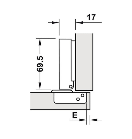Bản lề Hafele Metalla SM 110° Tiêu chuẩn, đóng giảm chấn - Lắp trùm ngoài 315.11.750