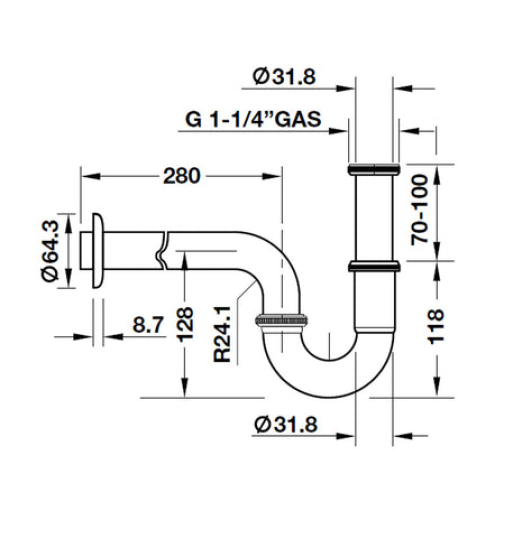 Ống xả thải Hafele S-TRAP 495.61.241