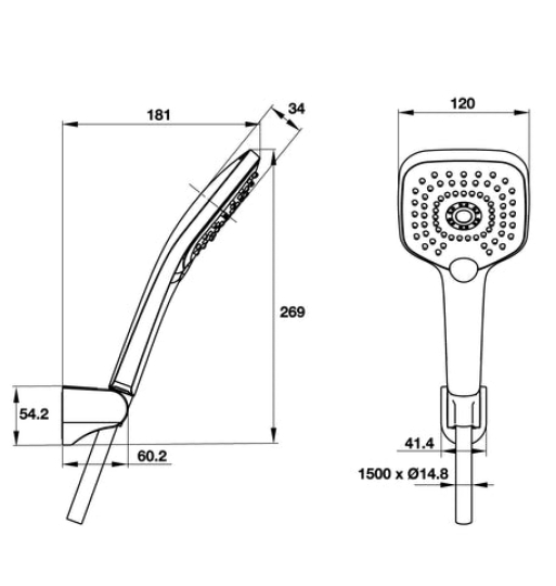 Bộ sen tay Hafele - AirSense 120S 485.60.610