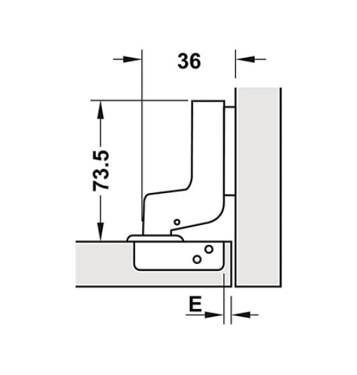 Bản lề Hafele Metalla SM 110° Tiêu chuẩn - Lắp lọt lòng 315.11.752