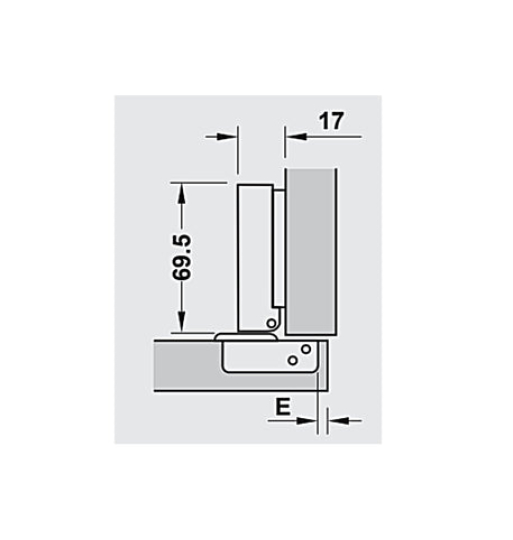 Bản lề Hafele Metalla SM 110° Màu Đen, có cơ chế đóng giảm chấn - Lắp trùm ngoài 315.20.750