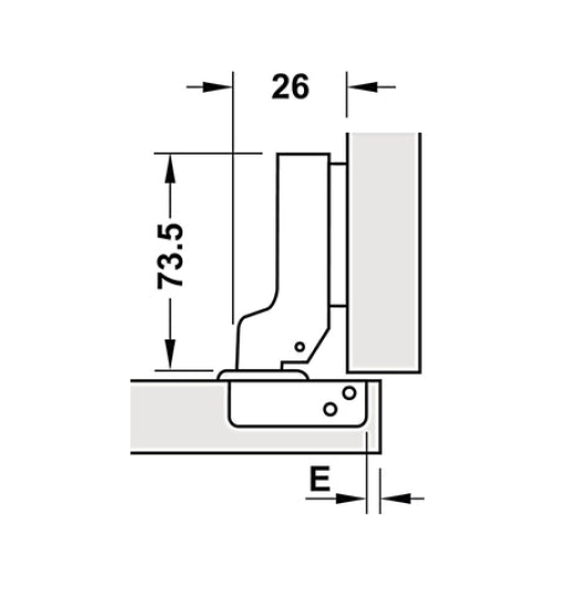 Bản lề Hafele Metalla SM 110° Tiêu chuẩn, đóng giảm chấn - Lắp trùm nửa 315.11.751