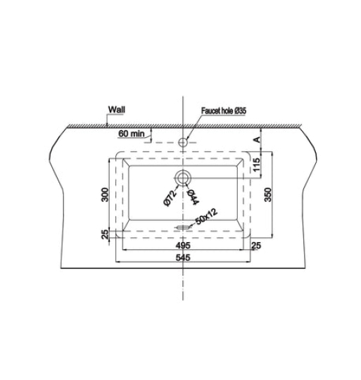 Chậu sứ âm bàn Hafele - Sapporo 545 588.79.014