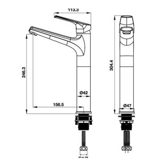 Vòi lavabo Hafele VIGOR 240  495.61.140