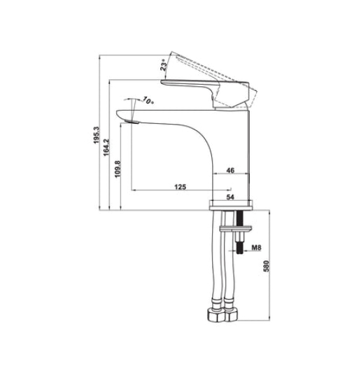 Vòi trộn Kobe Hafele 100 đen 589.15.030