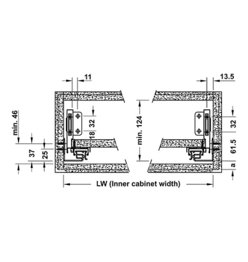 Ray hộp Hafele Alto - S Matrix Box Slim, chiều cao 80mm 552.35.365