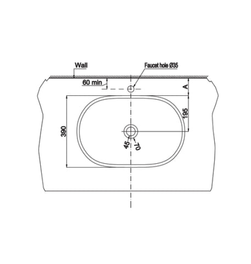 Chậu sứ đặt bàn Hafele - Sapporo 585 588.79.030