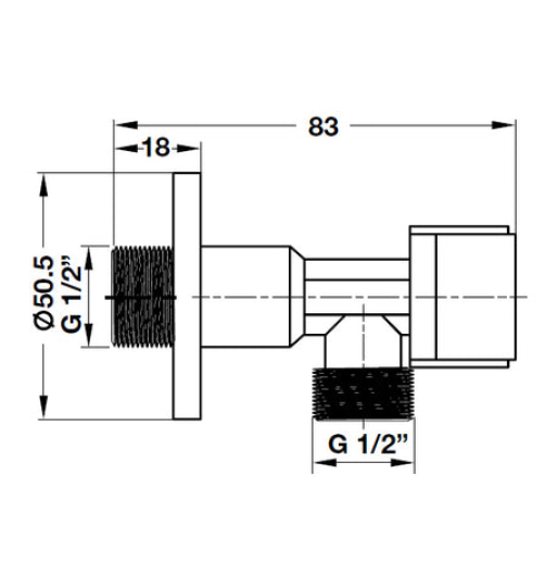 VAN GỐC MẠ Hafele CHROME 1/2"X1/2" 495.61.250