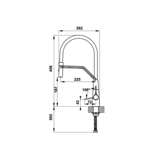 Vòi bếp Hafele Hydros HT20-CH1F187 570.82.230