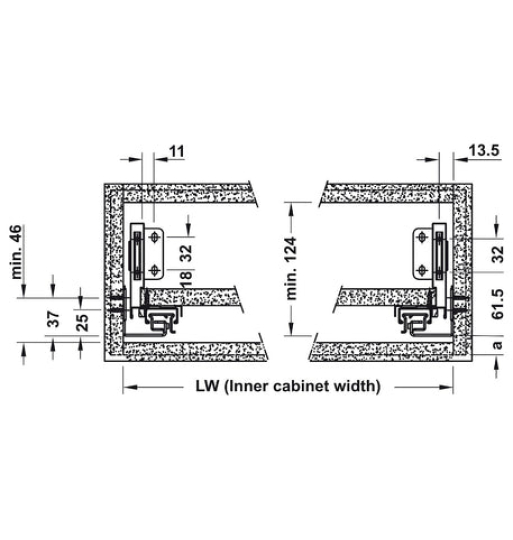 Ray hộp Hafele Alto - S Matrix Box Slim, chiều cao 80mm 552.35.765