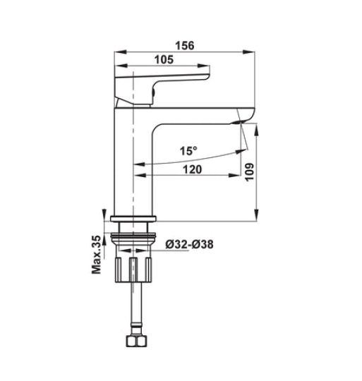 Vòi trộn Hafele UNI 100 495.61.129