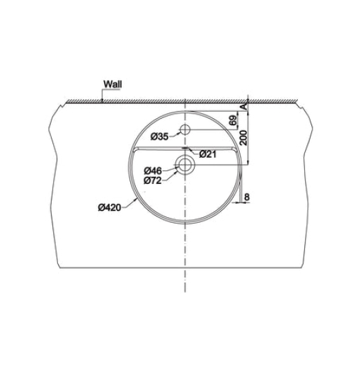 Chậu sứ đặt bàn Hafele - Sapporo 420 588.79.031