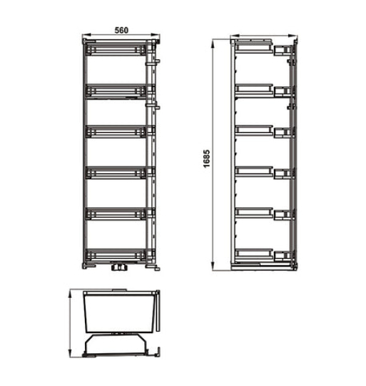 Rổ 6 tầng Hafele - KARA SWING 548.65.842