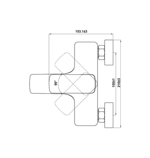 Bộ trộn Hafele nổi 2 đường nước Kobe đen 589.15.035