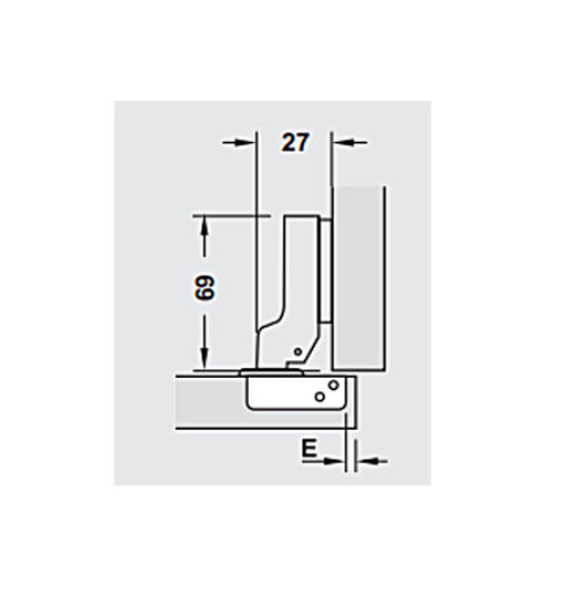 Bản lề Hafele Metalla SM 110° Màu Đen, có cơ chế đóng giảm chấn - Lắp trùm nửa 315.20.751