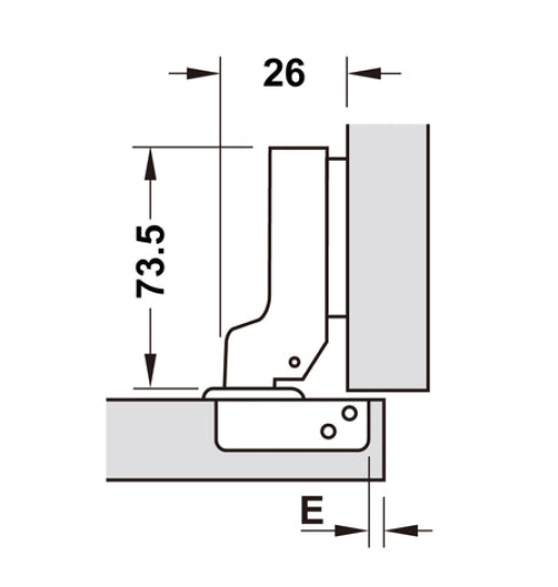 Bản lề Hafele METALLA SM 110 độ, giảm chấn, inox 304, trọn bộ DIY 483.01.720