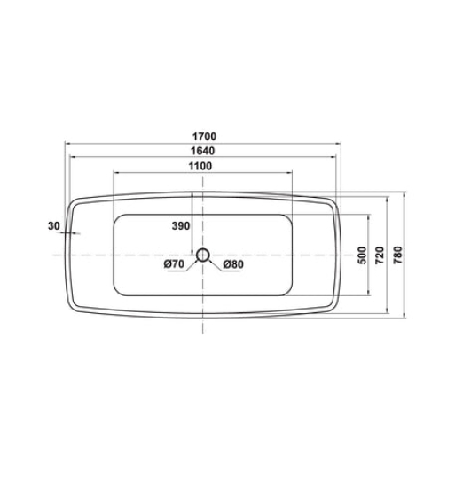 Bồn tắm độc lập Hafele - Nagoya hình chữ nhật 1700 - 588.99.610