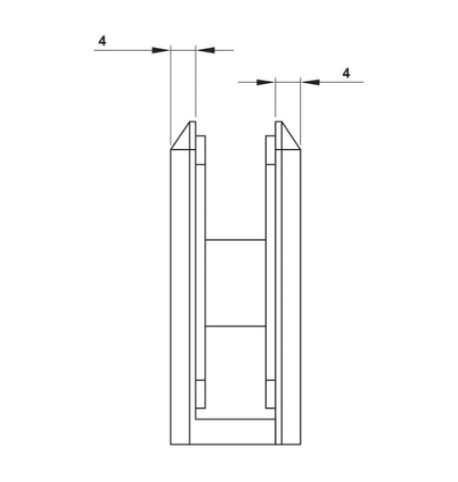 Kẹp kính tường 90° Hafele 499.05.860